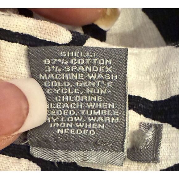 Tank Dress Blue/White Geometric Design Sz. 8 Set In Waist Textured - Picture 8 of 8